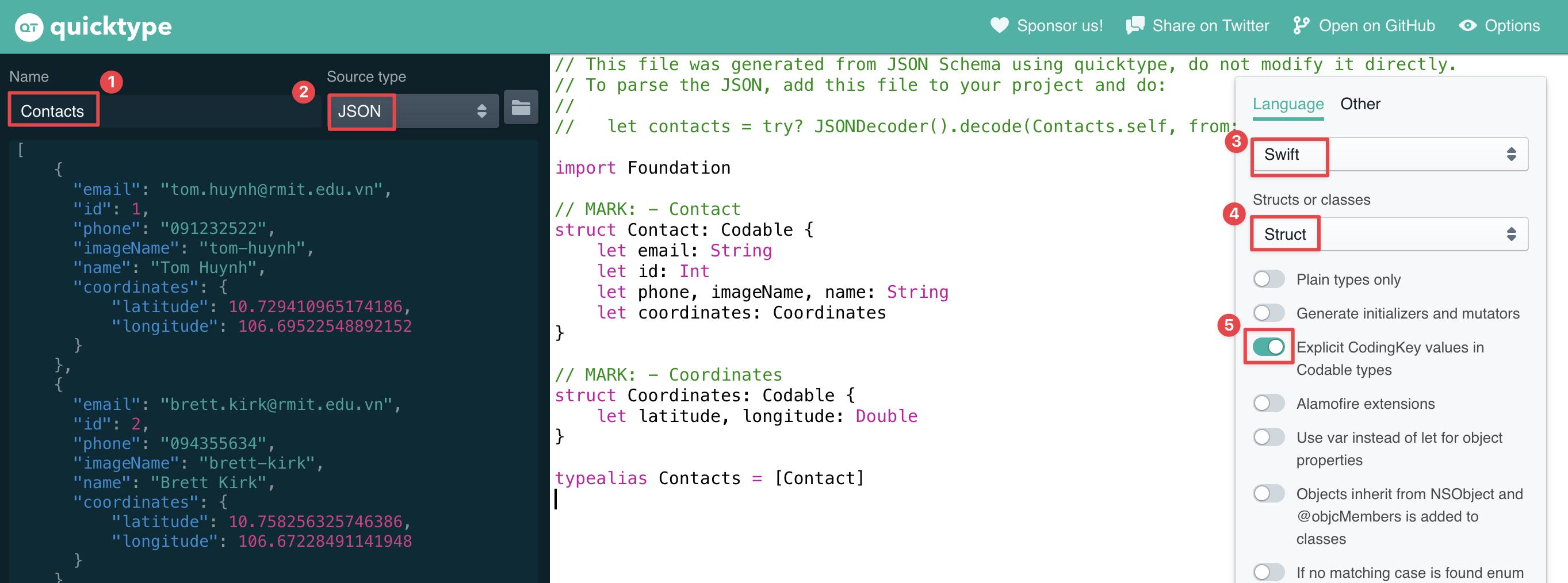 QuickType Demo