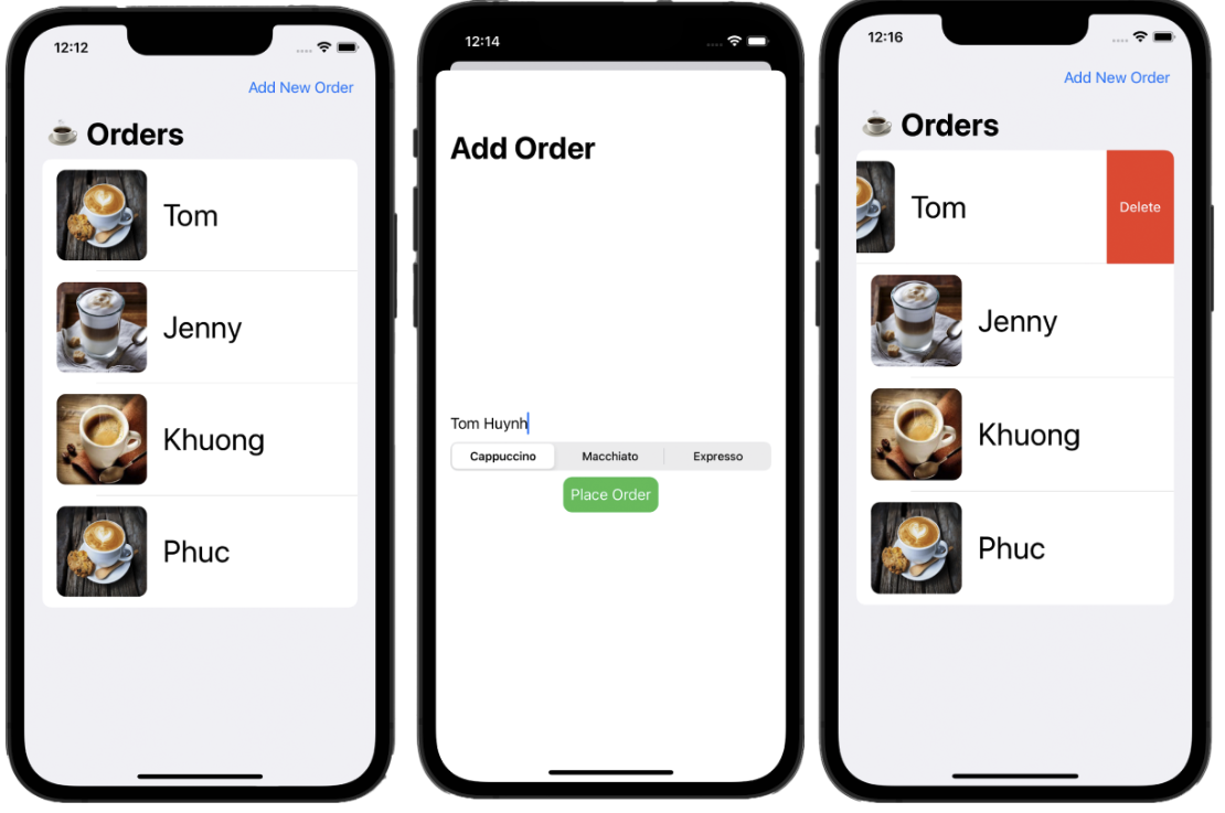 Coffee App Screenshots