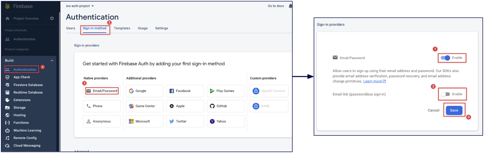 Enable Email/Password Auth