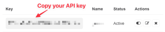 OpenWeather API key copy step illustration