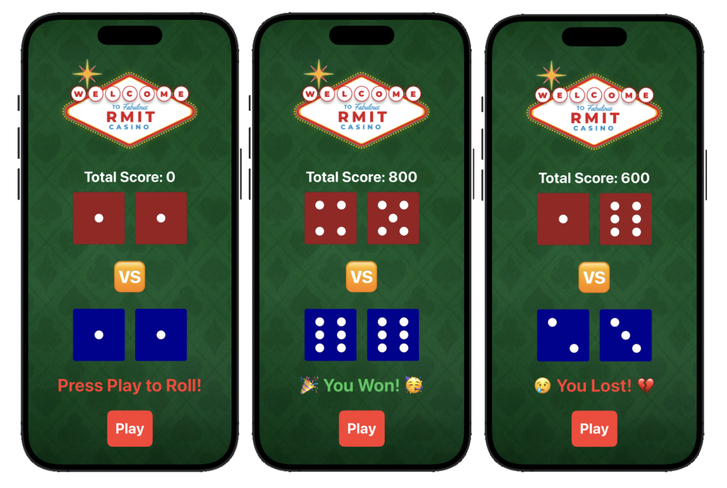 RMIT Red & Blue Dice Game Challenge